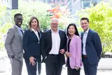 Von links:  Japheth A. Worthy (Japan), Katerina Meimaroglou (Griechenland), Michael Kantel (Deutschland), Monicca Yan (China / Singapur) und Travis Hann (Kanada).